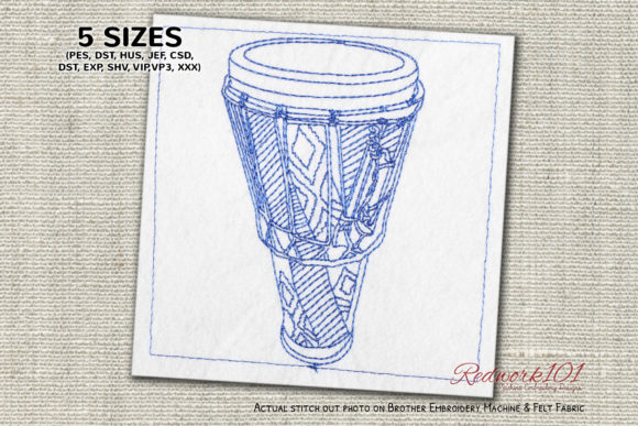 Ashiko Drum Redwork: A Designer's Review for Gift Embroidery