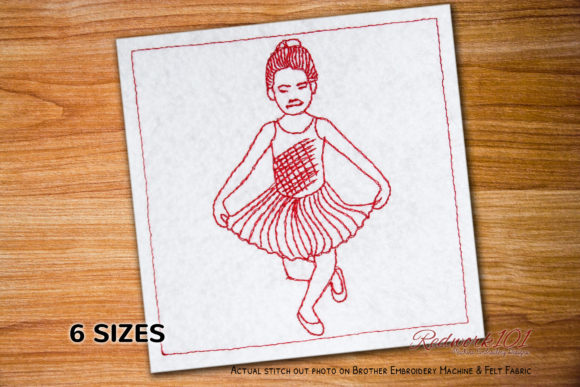 Ballerina Striking a Pose Redwork: A Designer Review