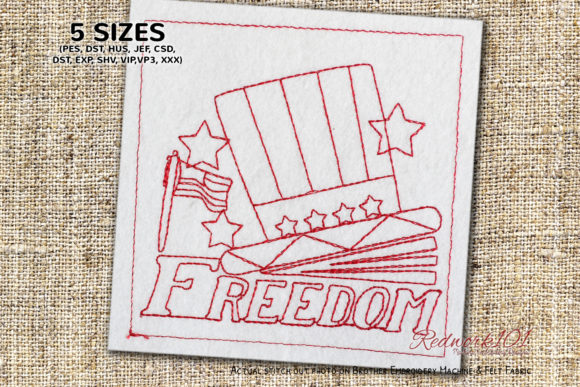 Hat with United States Flag Redwork: A Designer's Review